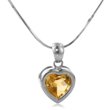 66% Off Sterling Silver Heart Shape Citrine Charm
