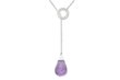 7 1/4 Carat Amethyst and Diamond 14K White Gold Necklace