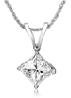 Platinum Princess-Cut Diamond Solitaire Pendant