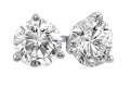 Platinum Round-Cut Diamond Stud Earrings