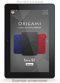 Fire HD: example sponsored screensavers