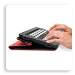 Adjusts to comfortable typing angles