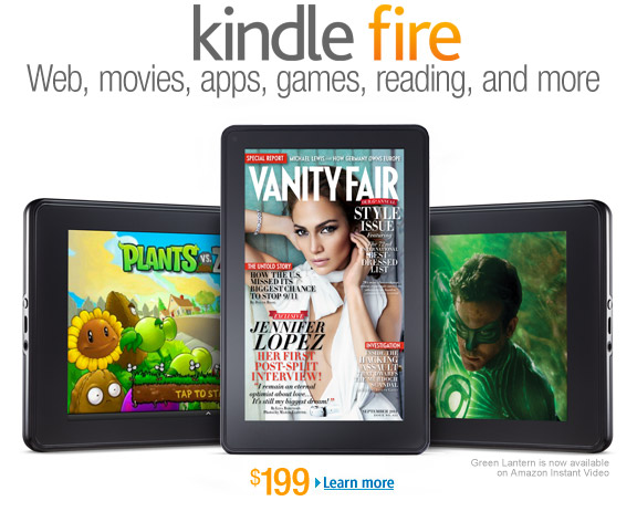 Kindle Fire: Web, movies, apps, games, reading, and more.  $199
