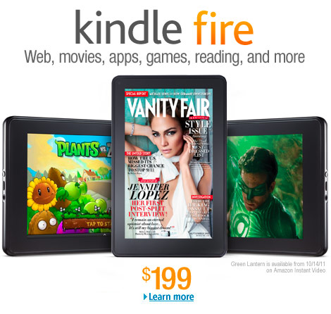 Kindle Fire: Web, movies, apps, games, reading, and more, $199
