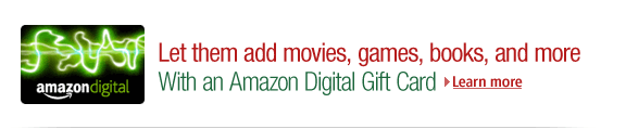 Add movies, games, books, and more with an Amazon Digital Gift Card
