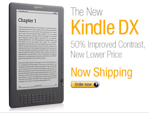 The New Kindle DX Now Shipping. 50% Improved  Contrast, New Lower Price