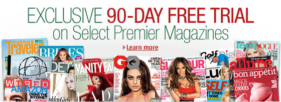 Exclusive 90-Day Free Trial on Select Premier Magazines