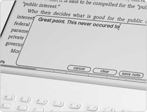 Use the keyboard to add annotations to text