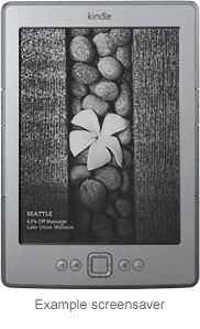 Kindle e-reader: example sponsored screensavers