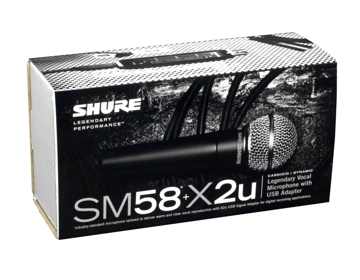 Shure SM58X2U Cardioid Dynamic Microphone with X2U XLRtoUSB Signal Adapter