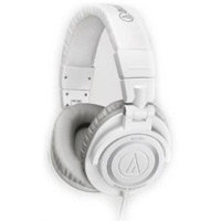 Audio-Technica ATH-M50WH Professional Studio Monitor Headphones with Coiled Cable, White