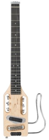 Profile view of the Ultra-Light Electric travel guitar.