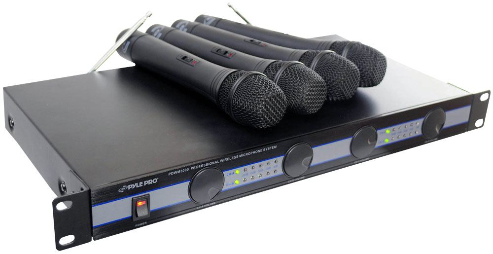 PYLEPRO PDWM5000 4 Mic VHF Wireless Microphone System
