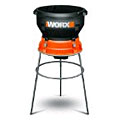 Chippers, shredders, buckets, containers, and rakes