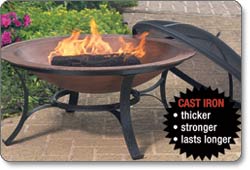 CobraCo Round Cast Iron Copper Finish Fire Bowl