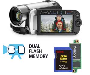 Canon FS21 Dual Flash Memory Camcorder with 16 GB Internal Memory and 37x Optical Zoom Canon FS21 camcorder highlights