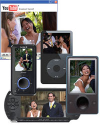 Play on iPod, Zune, PSP, Sansa, portable video players & Web sites.