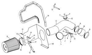 Detailed installation instructions and parts list for the K&N 57-3034 Fuel Injection Air Intake Performance Kit
