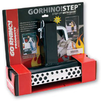 The Go Rhino! 325B Rhino Step black steel hitchstep in retail packaging