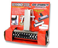The Go Rhino! 325PS Rhino Step polished stainless steel hitchstep in retail packaging