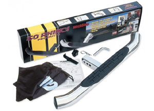 Box contents of the Go Rhino! 360C 3-inch chrome hitchstep