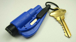 A royal blue ResQMe attached to key chain