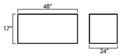 Dimensions of the UWS TBC-48-CB 48-inch standard chest for combo L-shaped tank Dimensions of the UWS TBC-48-CB 48-inch standard chest for combo L-shaped tank
