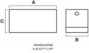 Dimensions of the UWS DS-18 18-inch Drawer Slide Box