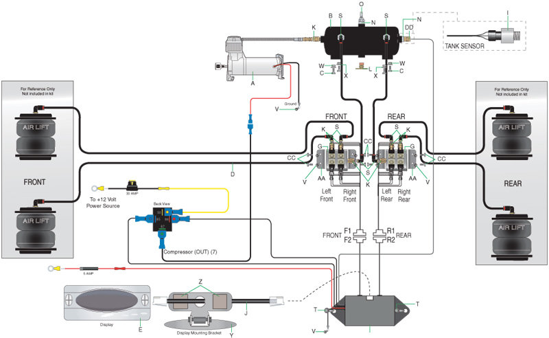Amazon.com: AIR LIFT 27624 Auto Pilot Digital Hot Rod Air ... viair air compressor wiring diagram 