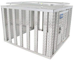 Side, angled view of the UWS DB-3636 36-inch Southern Single Door Dog Box