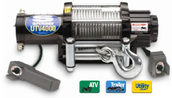 Superwinch 1140200 UTV 4000 Series Winch with Handlebar, Toggle Switch and Mount Plate image 1