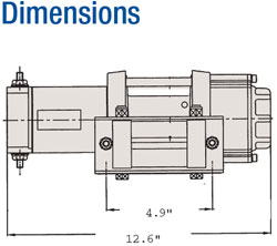 Superwinch ATV3000 winch dimensions