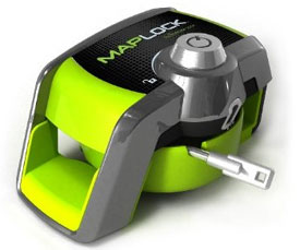 Maplock and stainless steel cable with spool clamped together for easy storage when not in use