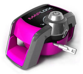 Maplock and stainless steel cable with spool clamped together for easy storage when not in use
