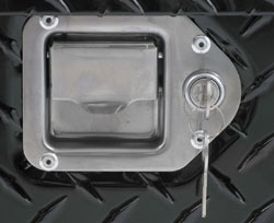Close-up image of the paddle lock built into the UWS ATV-BLK Black ATV Chest Close-up image of the paddle lock built into the UWS ATV-BLK Black ATV Chest