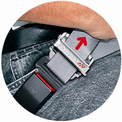 A demonstration of the adjustability of the CG-Lock CG001 Seatbelt Stabilizer