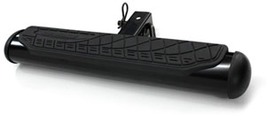 A frontal view of the Go Rhino! 460B black 4-inch oval hitchstep A frontal view of the Go Rhino! 460B black 4-inch oval hitchstep