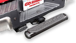 The Go Rhino! 460B black 4-inch oval hitchstep installed The Go Rhino! 460B black 4-inch oval hitchstep installed