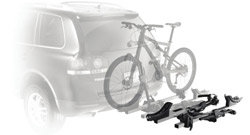 The Thule 918XT T2 2 Inch Receiver 2-Bike Add-on Hitch Rack installed on a Thule 916XT T2 rack