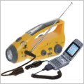Solar and Hand-Crank-Powered Flashlight, Radio, and Cell Phone Charger