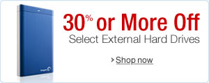 30% or More Off Select External Hard Drives