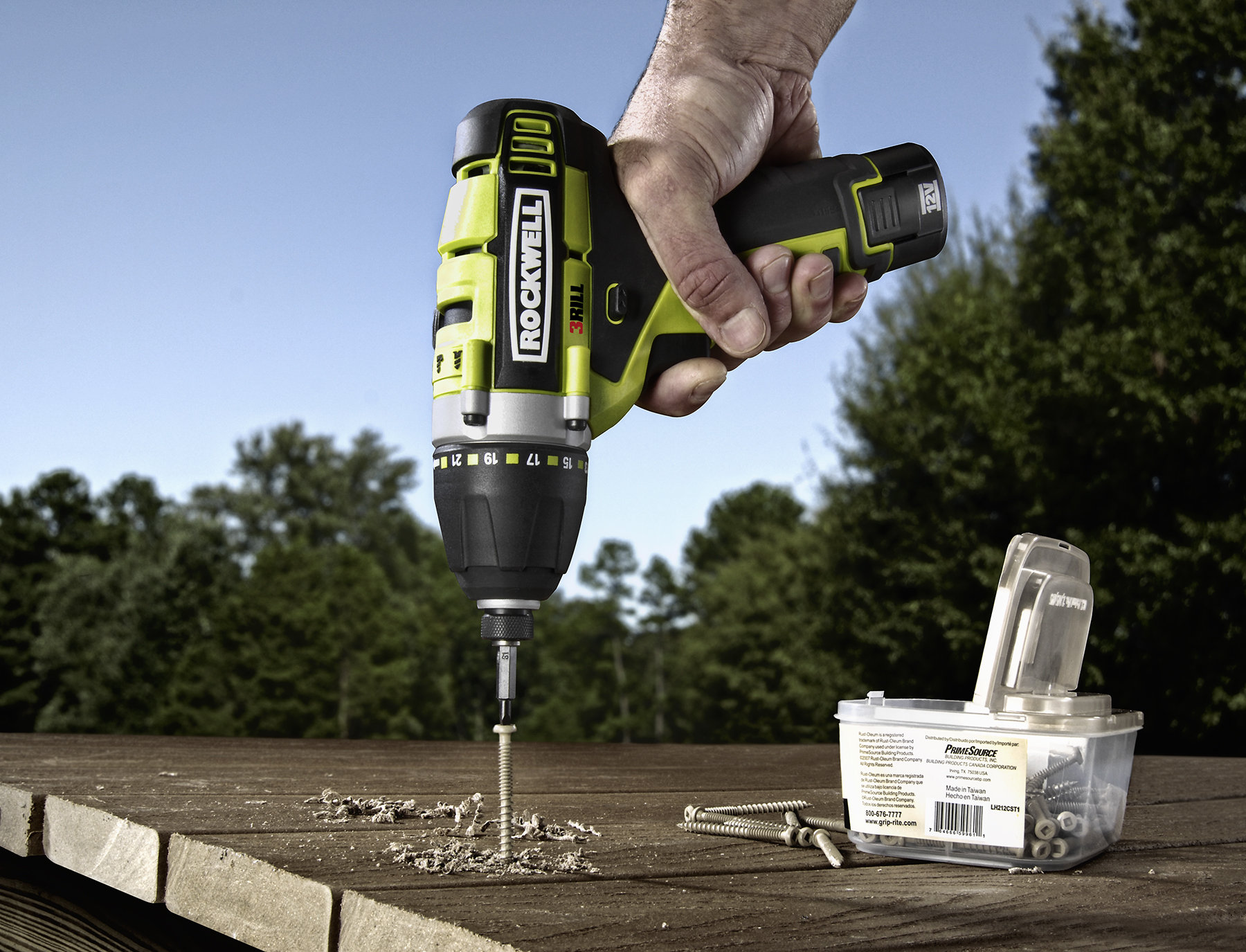 Rockwell RK2515K2.2 3RILL 3in1 12Volt Impact Drill and Driver, 62Piece Kit Power Tool
