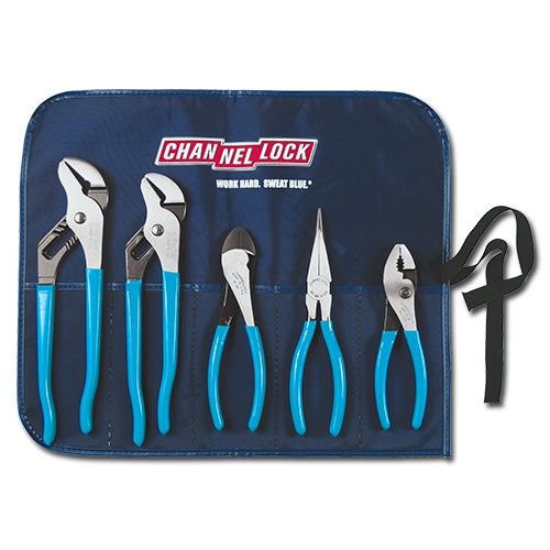 Channellock TOOLROLL3 5Piece Plier Set in Handy Tool Roll Tongue