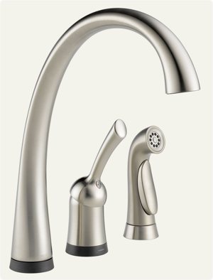 Pilar faucet and sprayer in stainless steel