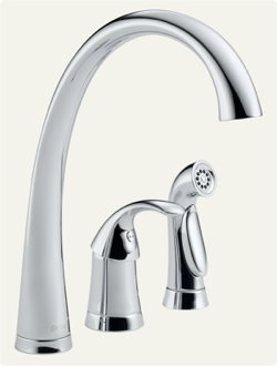 Pilar faucet and sprayer in chrome