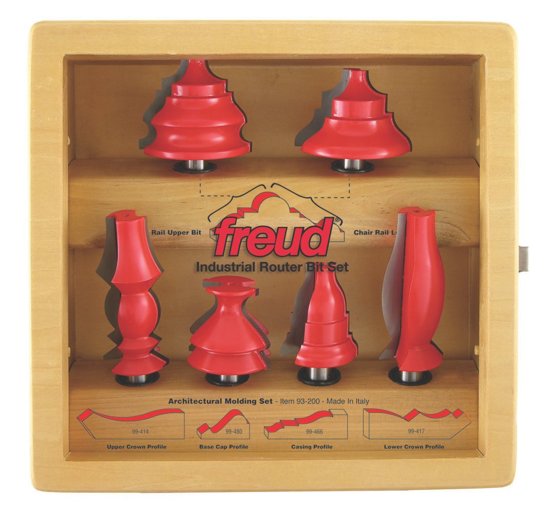 Freud 93200 6 Piece Architectural Molding Router Bit Set