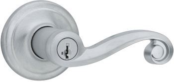 Lido entry lever with SmartKey technology, satin nickel
