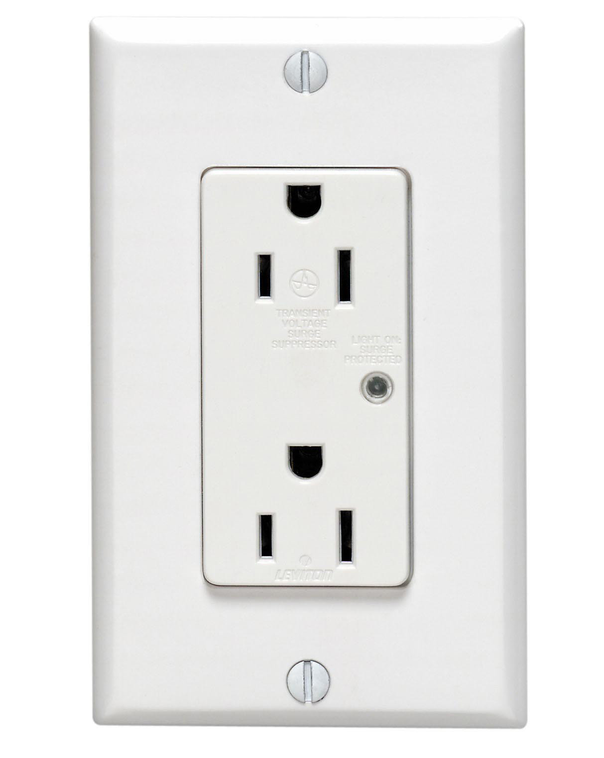 Leviton T5280B 15 Amp, 125 Volt, Tamper Resistant, Decora Duplex Surge
