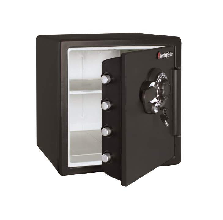 Coffre-Fort Sentry Safe Étanche Et Ignifuge SFW123DSB - Résistance Au Feu 1h - Combinaison à Cadran - Pour Documents, Bijoux
