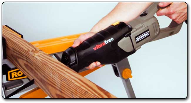 Vibrafree Reciprocating Saw in use